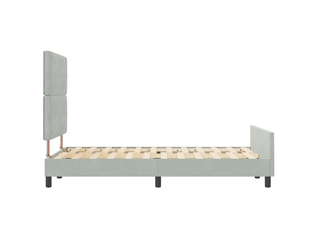 Boxspringbed met hoofdeinde Lichtgrijs 120 x 200 cm Fluweel