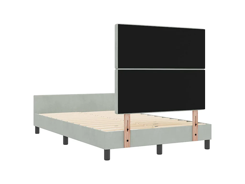 Boxspringbed met hoofdeinde Lichtgrijs 120 x 200 cm Fluweel