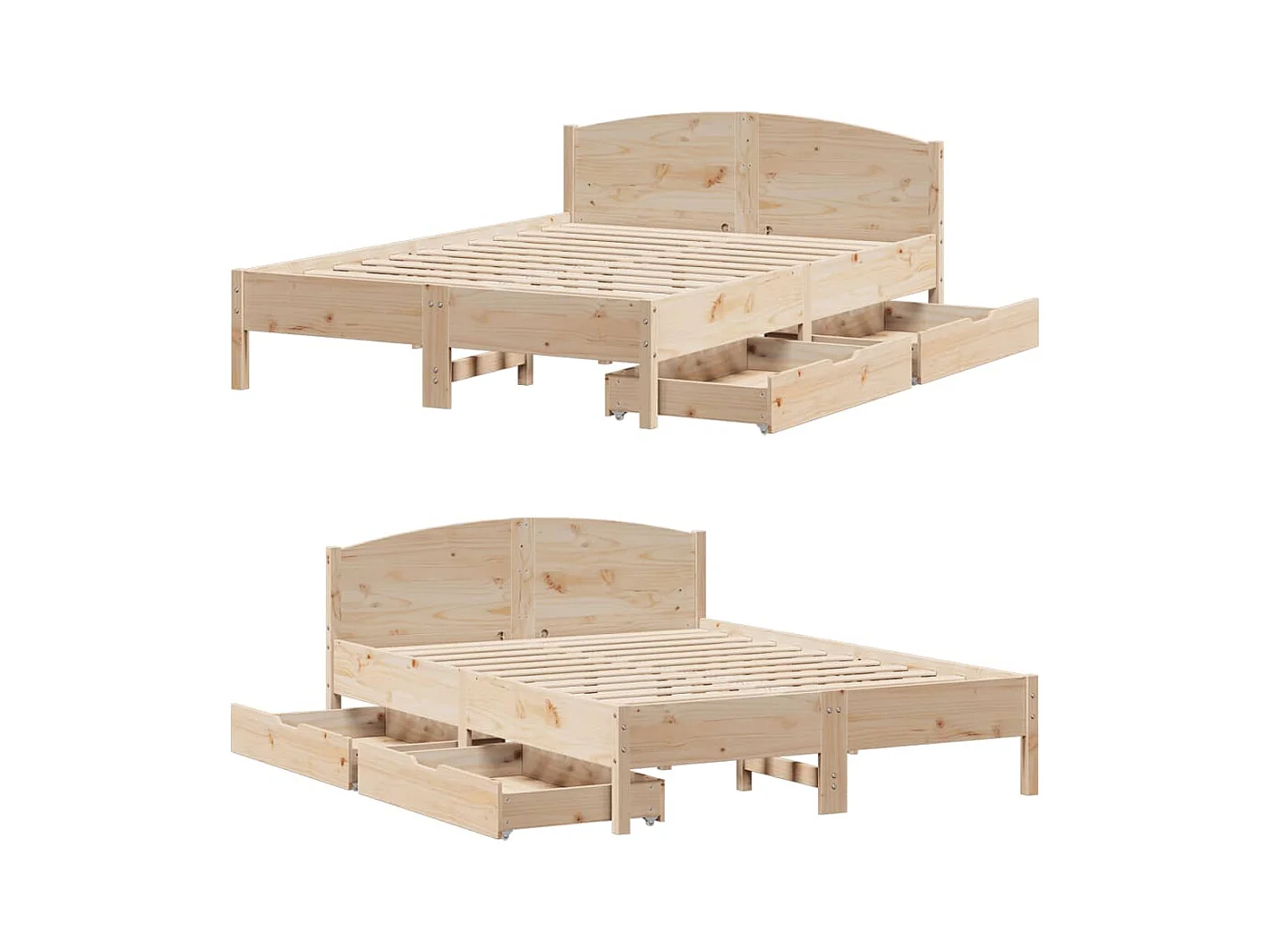 Cadre de lit sans matelas 120x200 cm bois de pin massif