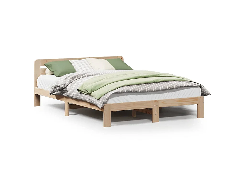 Estructura de cama sin colchón madera de pino maciza 120x200 cm