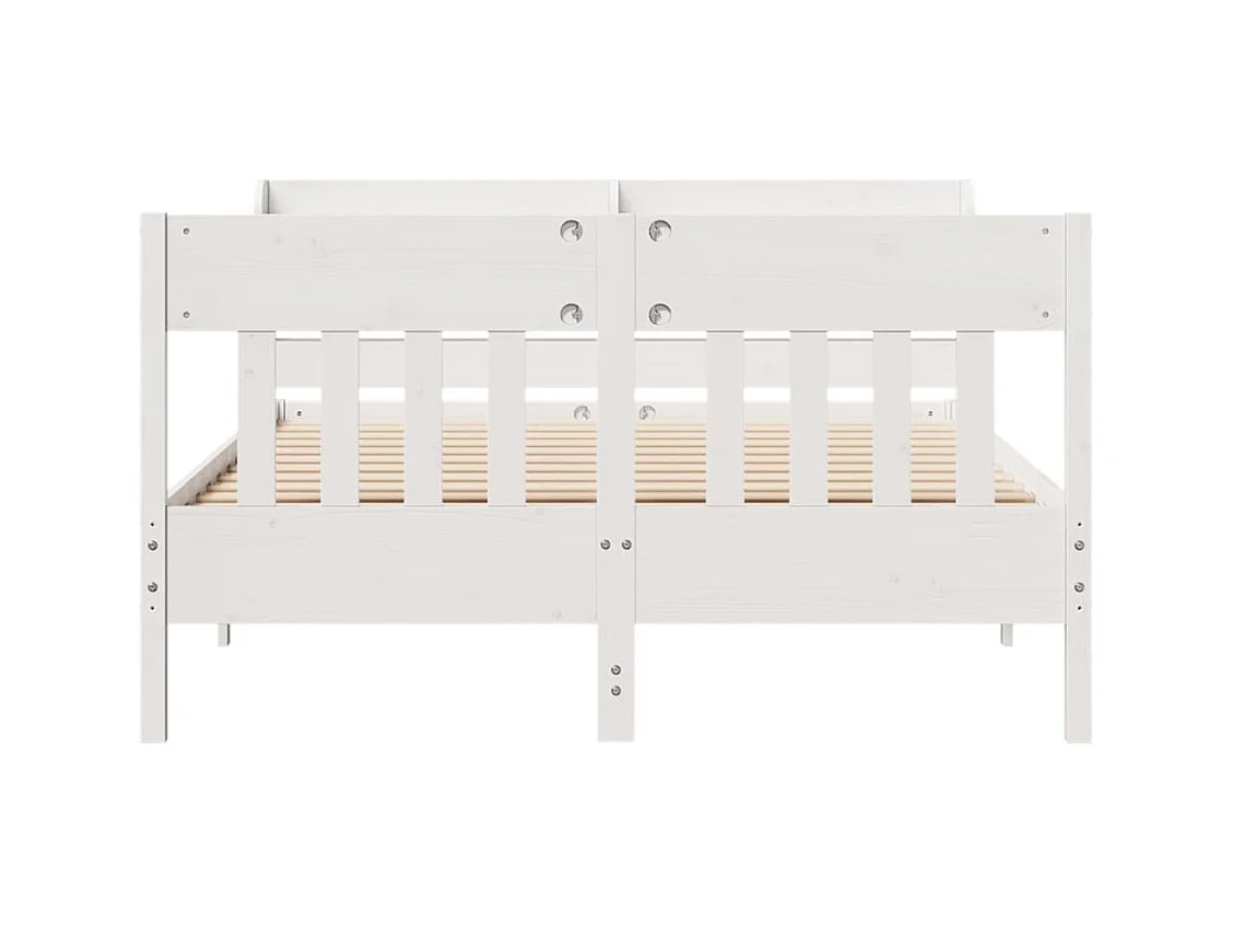 Cadre de lit sans matelas blanc 120x190 cm bois de pin massif