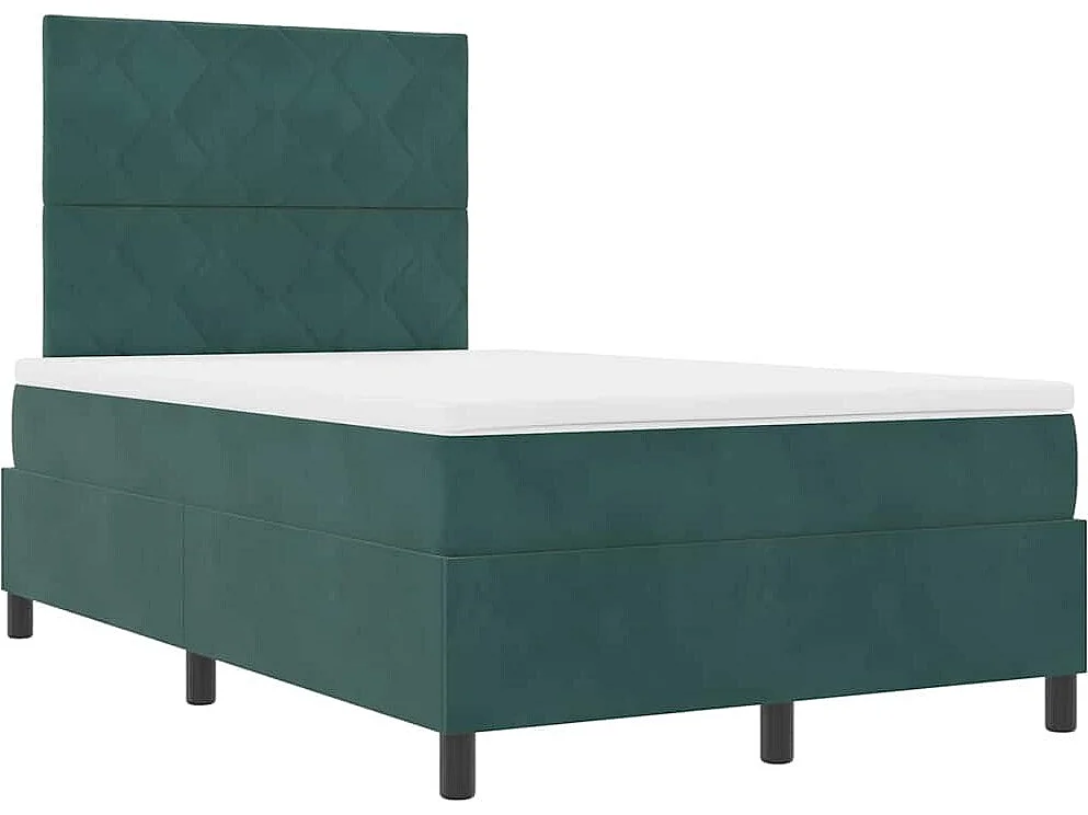 Cama Box com colchão Verde Escuro 120 x 200 cm tecido