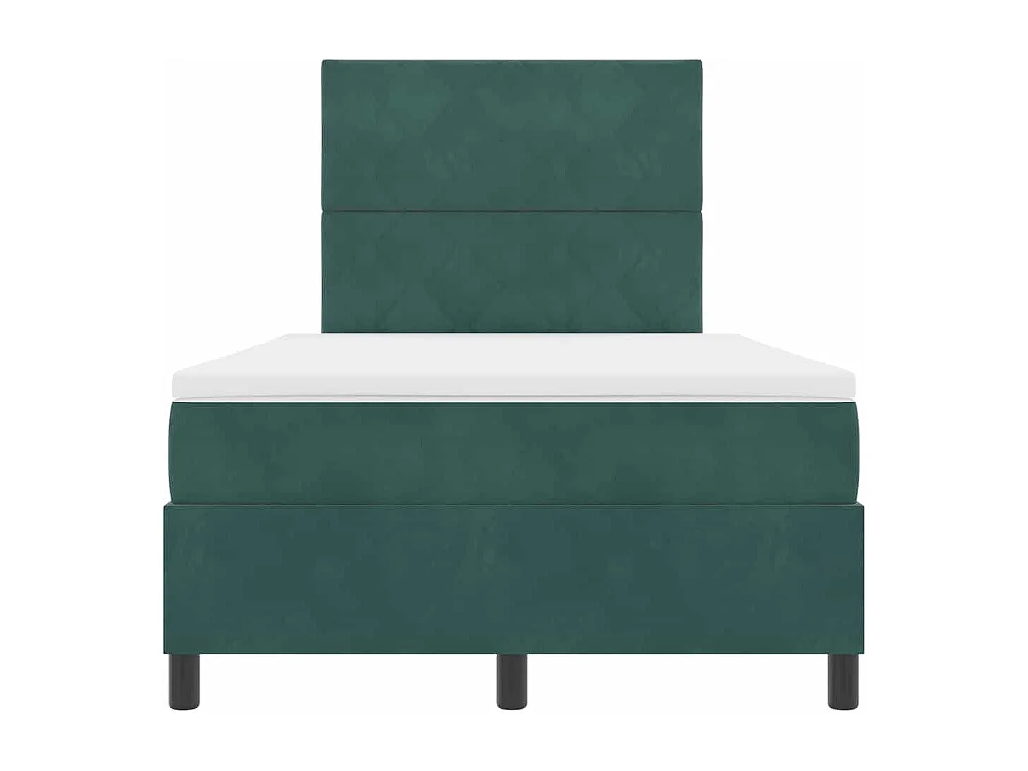 Lit à ressorts avec matelas Vert foncé 120 x 200 cm tissu