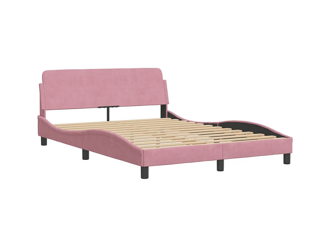 Estructura de cama sin colchón terciopelo rosa 120x200 cm