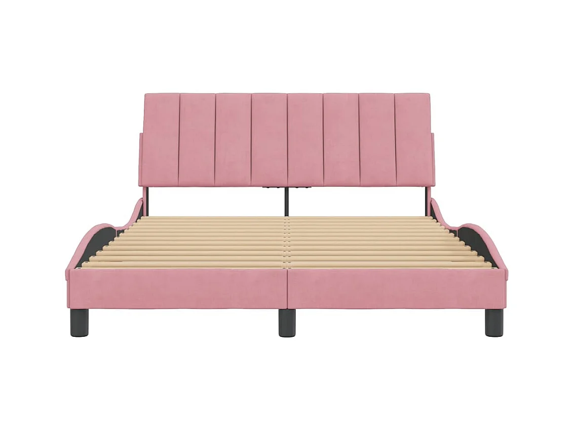 Estructura de cama sin colchón terciopelo rosa 120x200 cm