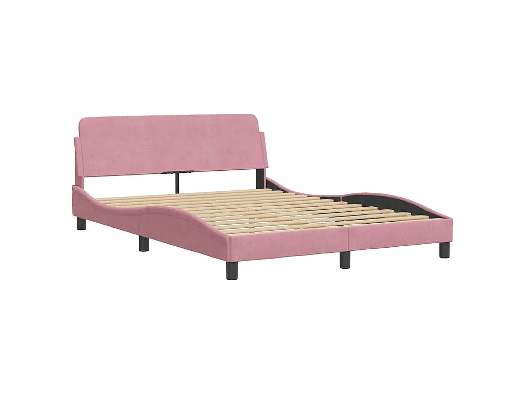 Giroletto senza Materasso Hanko Rosa 120x200 cm in Velluto