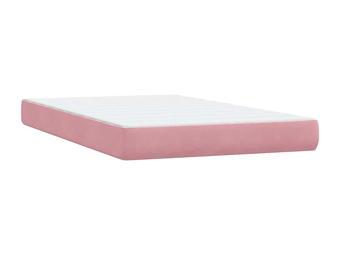 Boxspring met matras en LED fluweel roze 120x220 cm