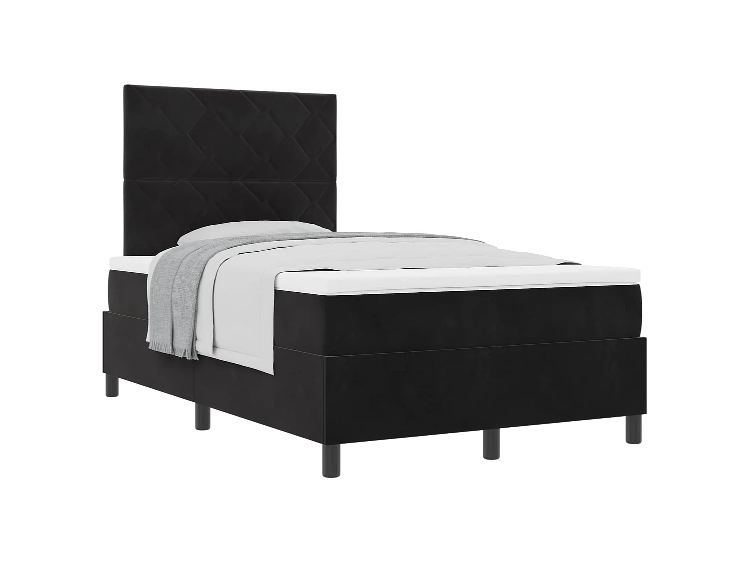 Boxspringbed met hoofdeinde Zwart 120 x 190 cm Fluweel