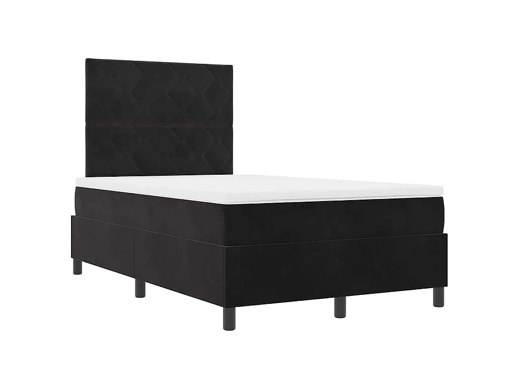 Boxspringbed met hoofdeinde Zwart 120 x 190 cm Fluweel