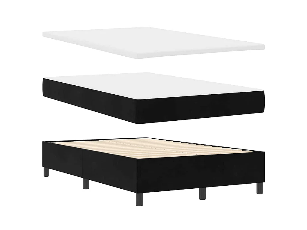 Boxspringbed met hoofdeinde Zwart 120 x 190 cm Fluweel