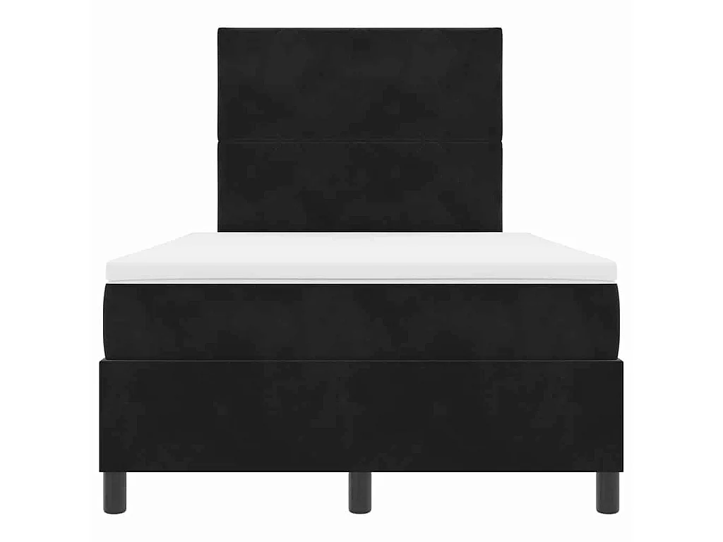 Boxspringbed met hoofdeinde Zwart 120 x 190 cm Fluweel