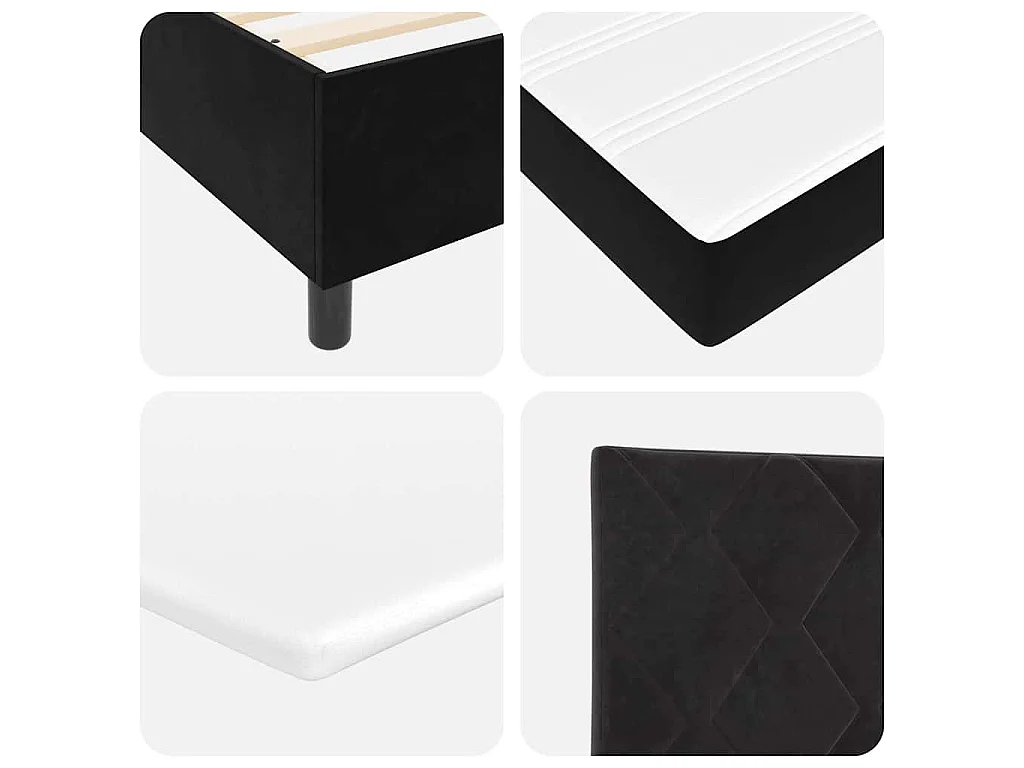 Boxspringbed met hoofdeinde Zwart 120 x 190 cm Fluweel
