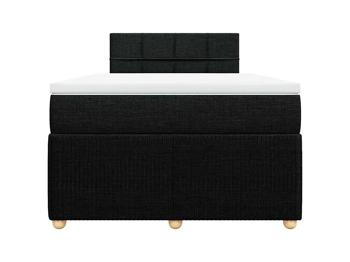 Sommier à lattes de lit avec matelas noir 120x190 cm tissu