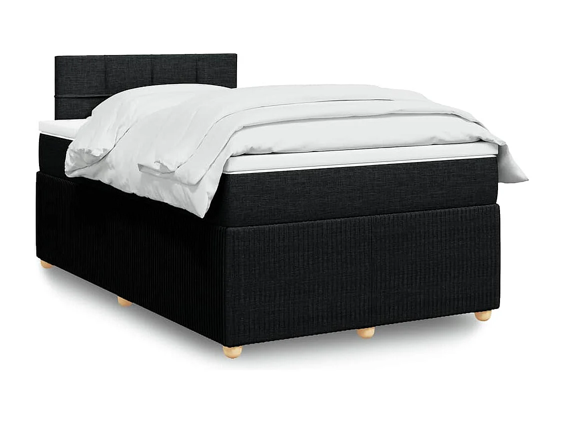 Boxspringbett mit Matratze Schwarz 120x190 cm Stoff