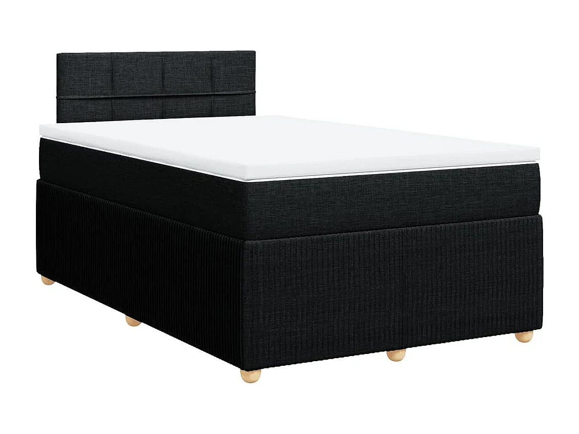 Boxspringbett mit Matratze Schwarz 120x190 cm Stoff