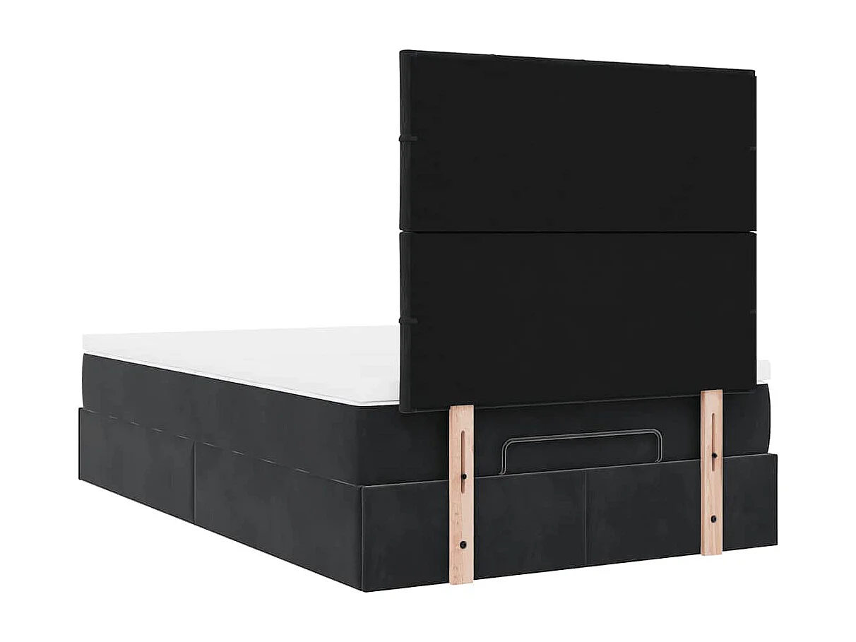 Ottoman bed met matrassen 120x200cm fluweel zwart