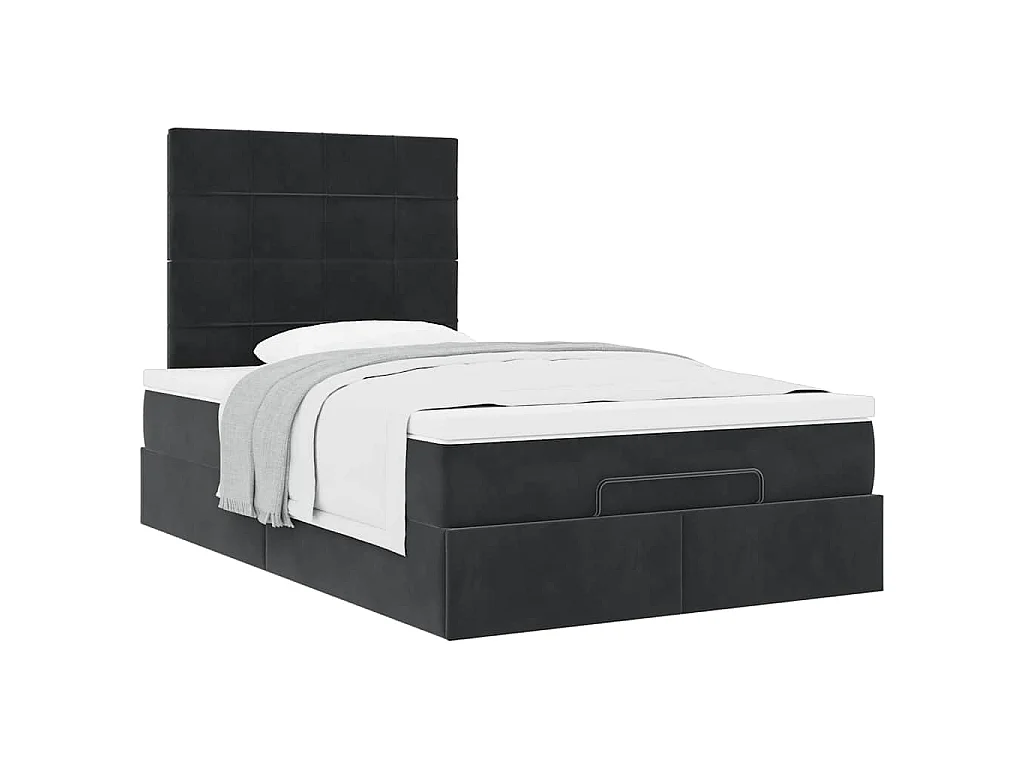 Ottoman bed met matrassen 120x200cm fluweel zwart
