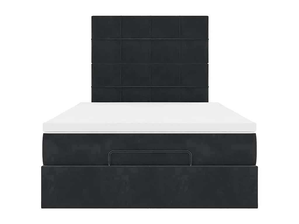 Ottoman bed met matrassen 120x200cm fluweel zwart
