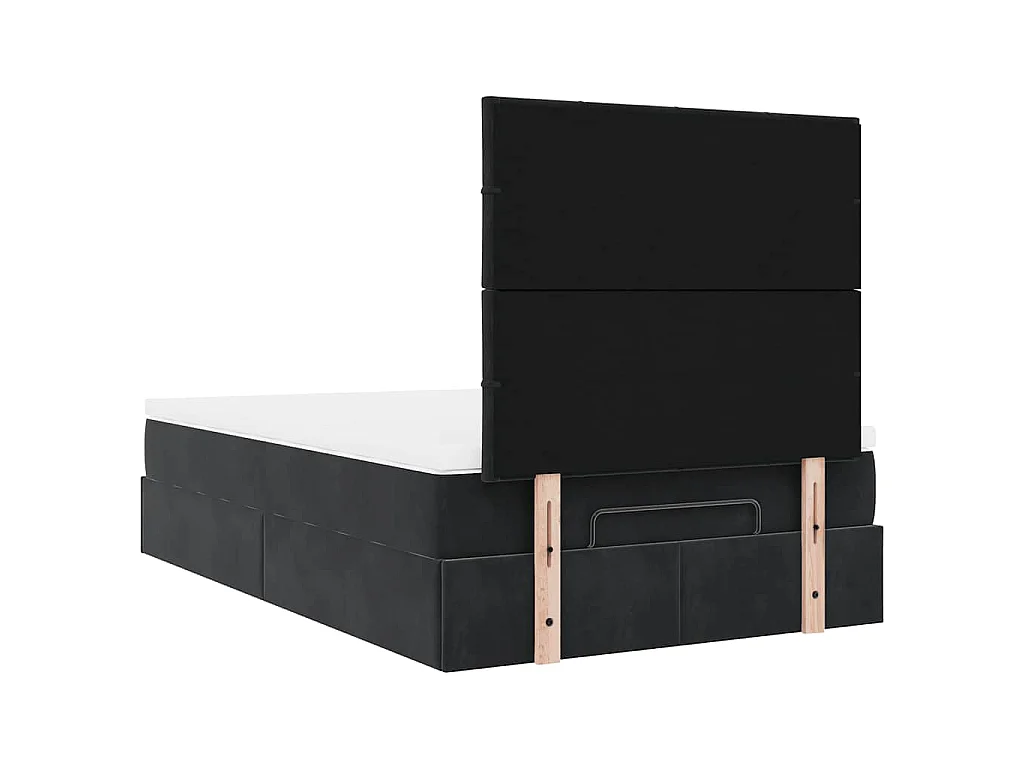 Ottoman bed met matrassen 120x200cm fluweel zwart