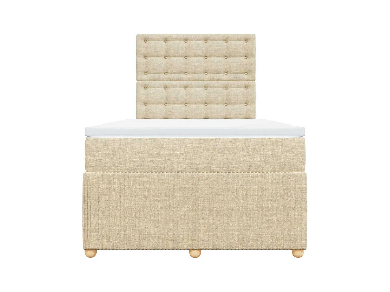 Sommier à lattes de lit avec matelas Crème 120x200 cm Tissu