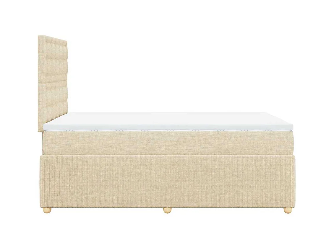Sommier à lattes de lit avec matelas Crème 120x200 cm Tissu