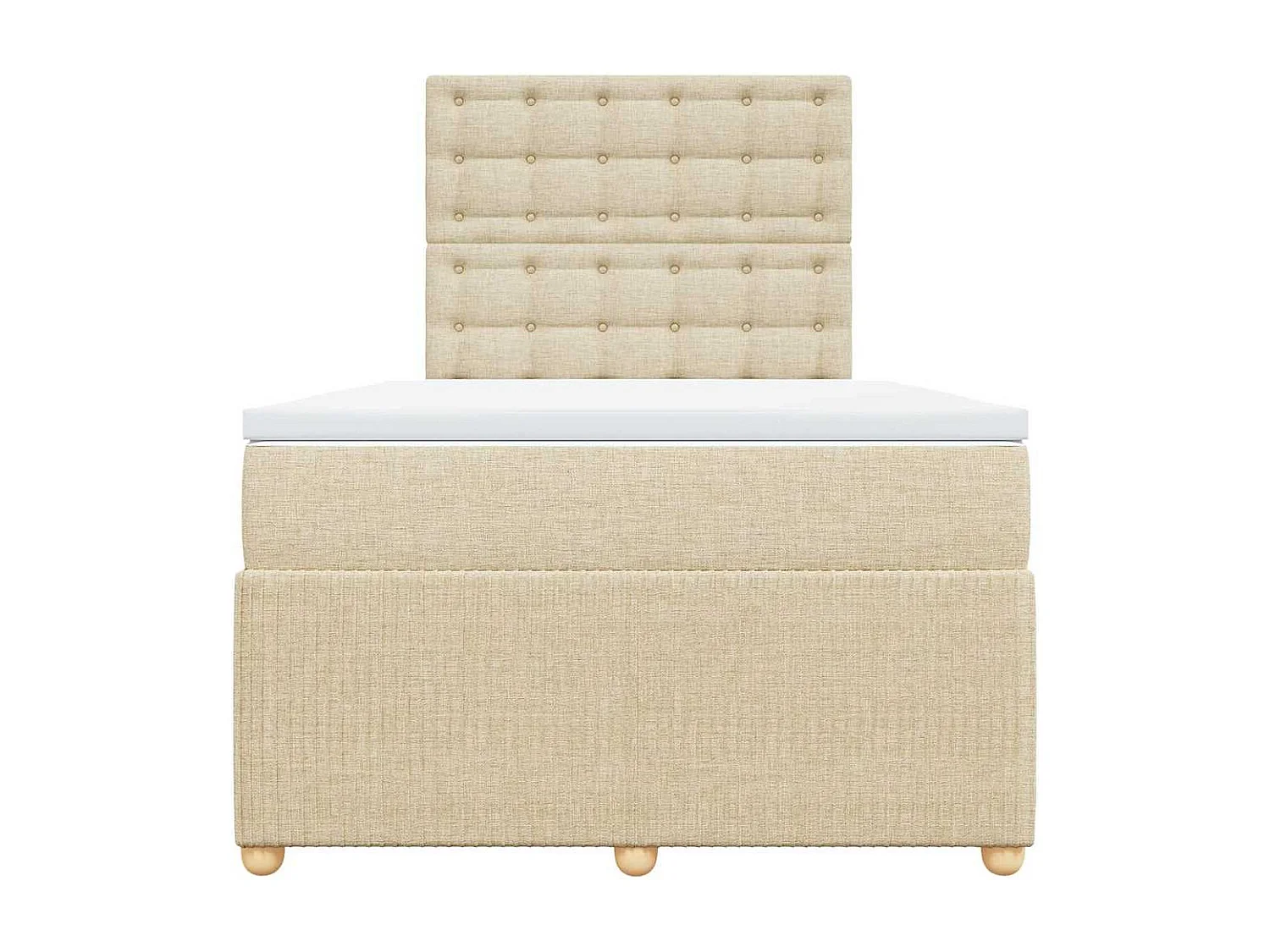 Sommier à lattes de lit avec matelas Crème 120x200 cm Tissu