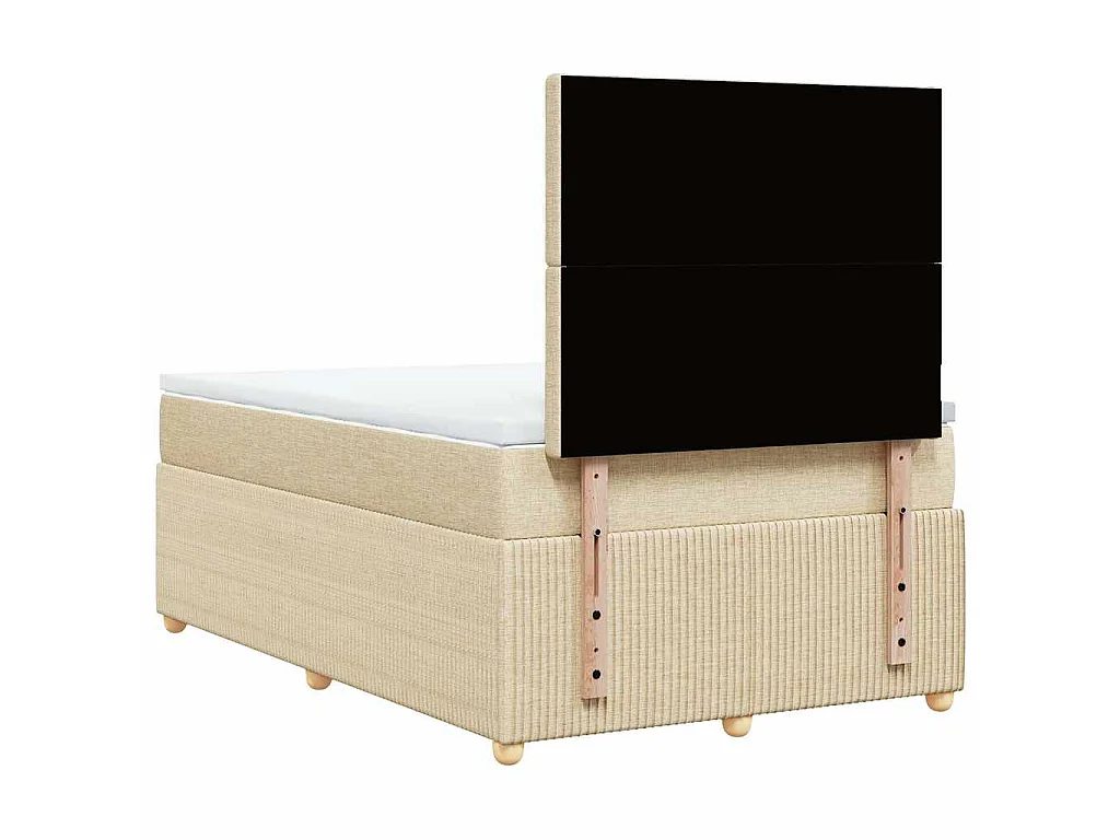 Boxspring met matras stof crèmekleurig 120x200 cm