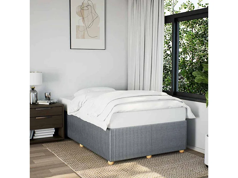 Cadre de lit sans matelas gris clair 120x190 cm tissu
