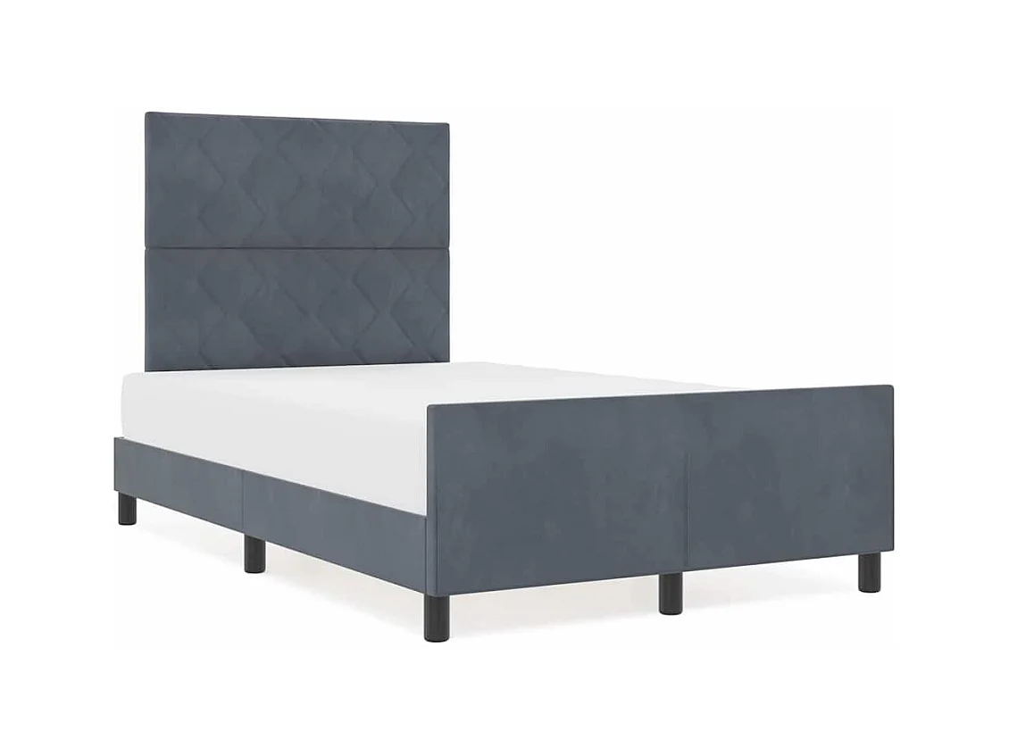 Bettgestell mit Kopfteil Dunkelgrau 120 x 200 cm Samt