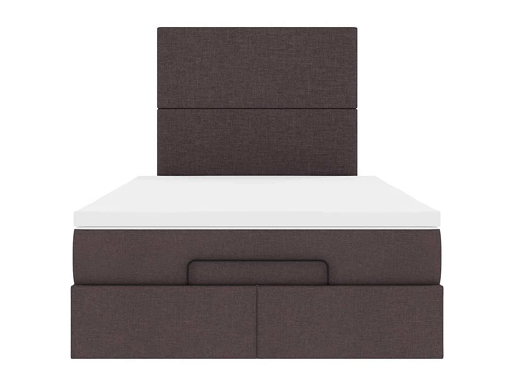 Estrutura de cama otomana com colchão 120x190cm castanho escuro