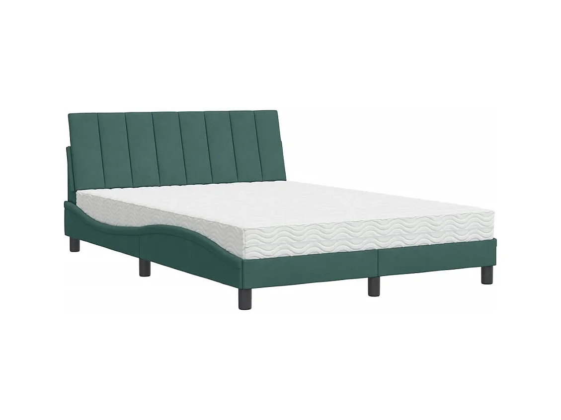 Lit avec matelas vert foncé 120x200 cm velours