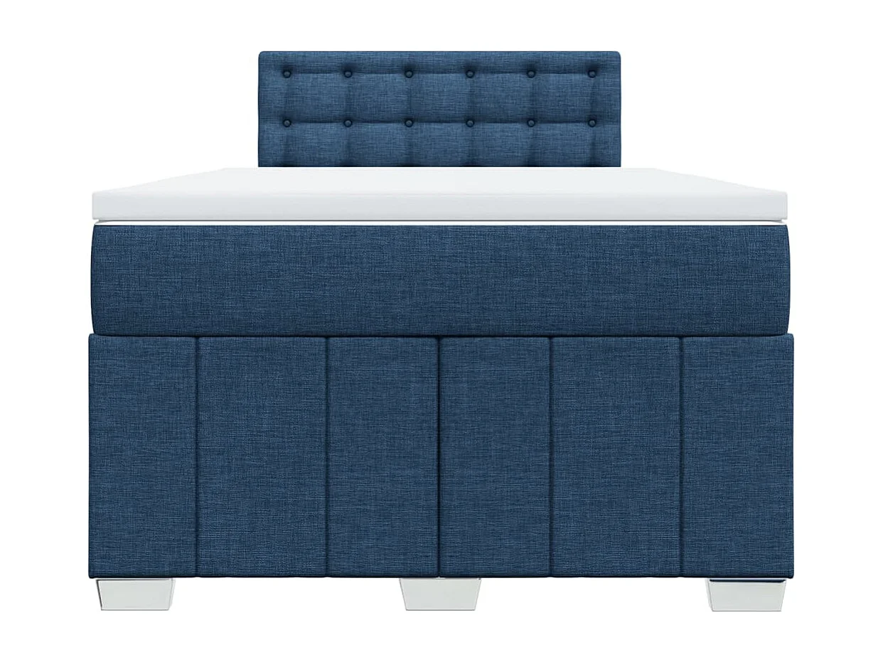 Sommier à lattes de lit avec matelas bleu 120x190 cm tissu