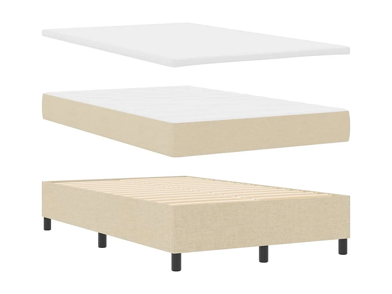Boxspringbett mit Matratze Creme 120 x 200 cm Stoff