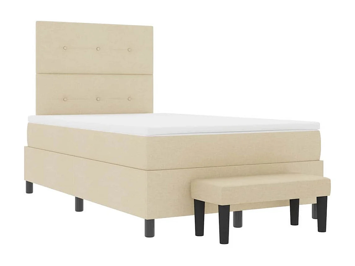 Boxspringbett mit Matratze Creme 120 x 200 cm Stoff