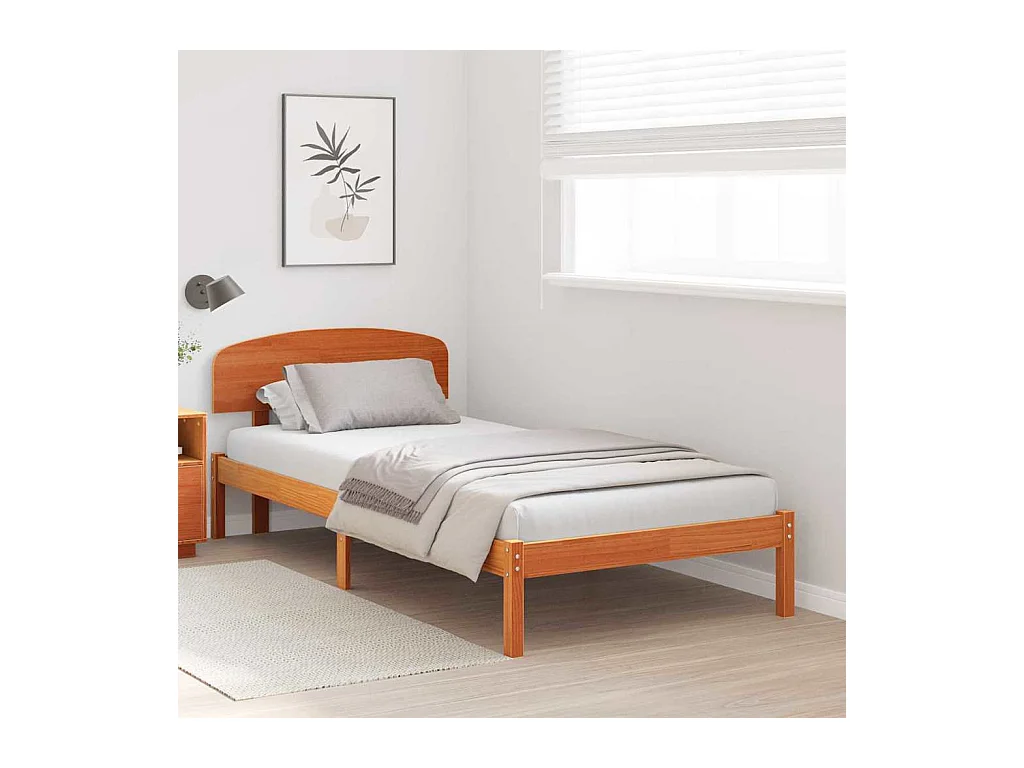 Cadre de lit Marron 100 x 200 cm Bois de pin massif