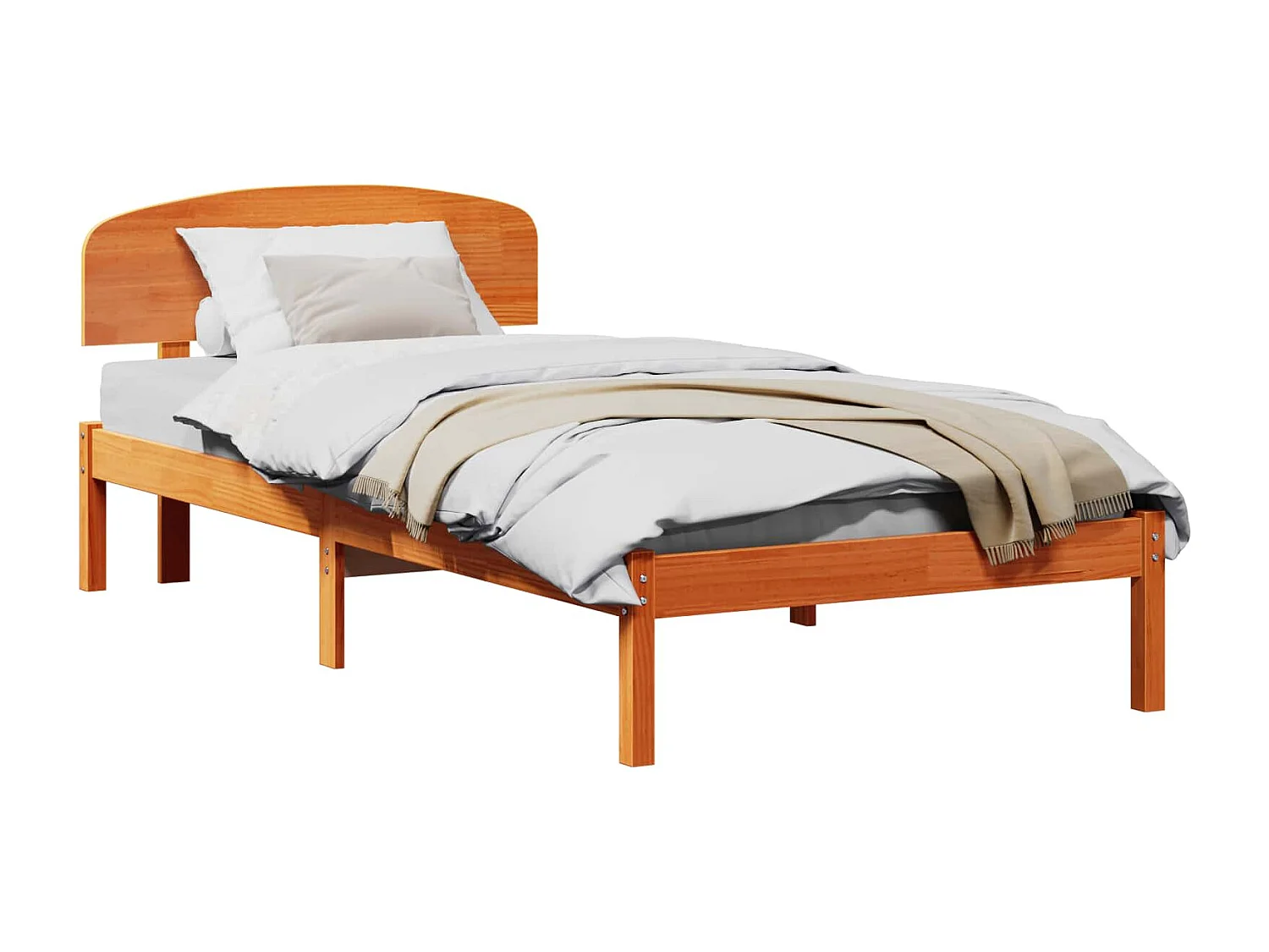 Bettrahmen Wachsbraun 100 x 200 cm Massives Kiefernholz