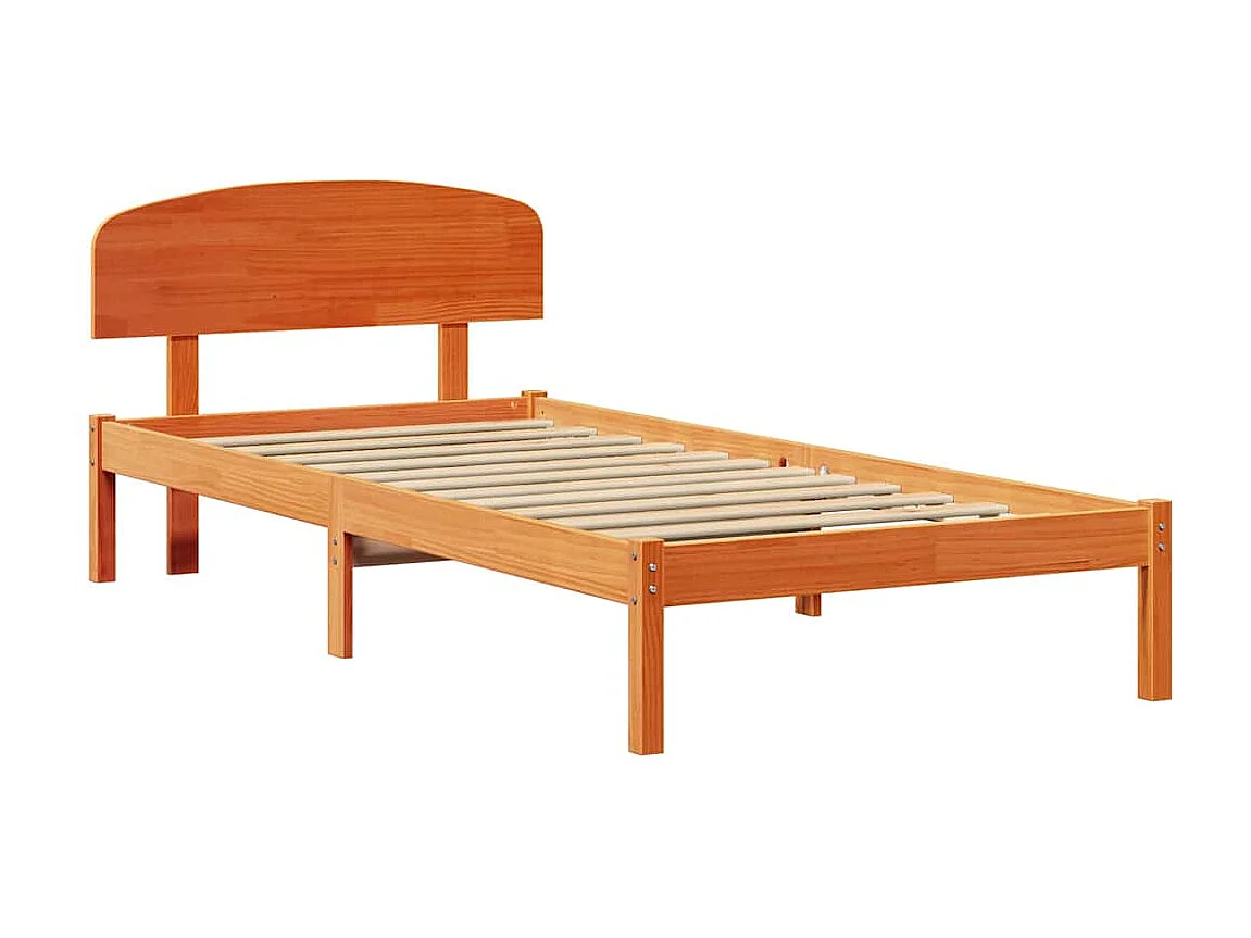 Bettrahmen Wachsbraun 100 x 200 cm Massives Kiefernholz