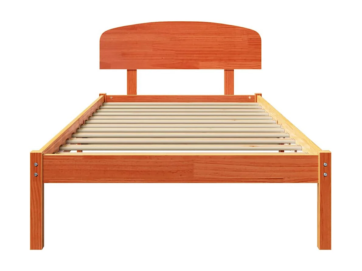 Bettrahmen Wachsbraun 100 x 200 cm Massives Kiefernholz