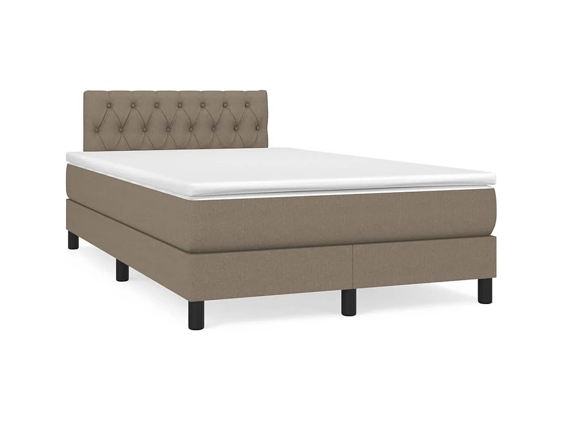 Sommier à lattes de lit matelas et LED taupe 120x190 cm tissu