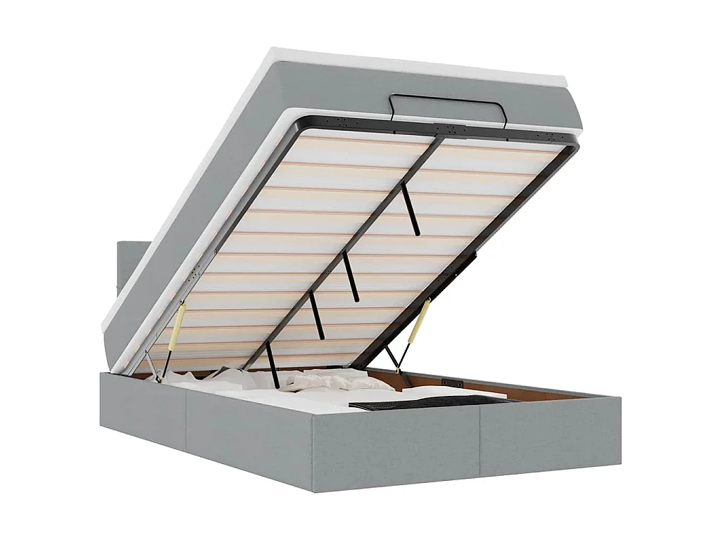 Bed met matras 120x190 cm stof lichtgrijs