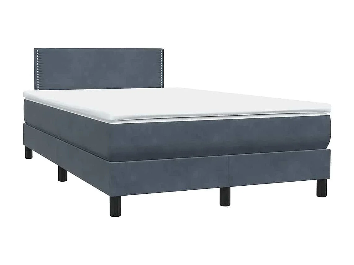 Boxspringbett mit Matratze Dunkelgrau 120x210 cm Samt