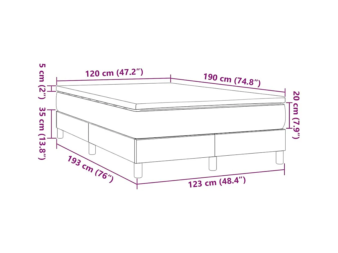 Sommier à lattes de lit avec matelas bleu 120x190 cm tissu