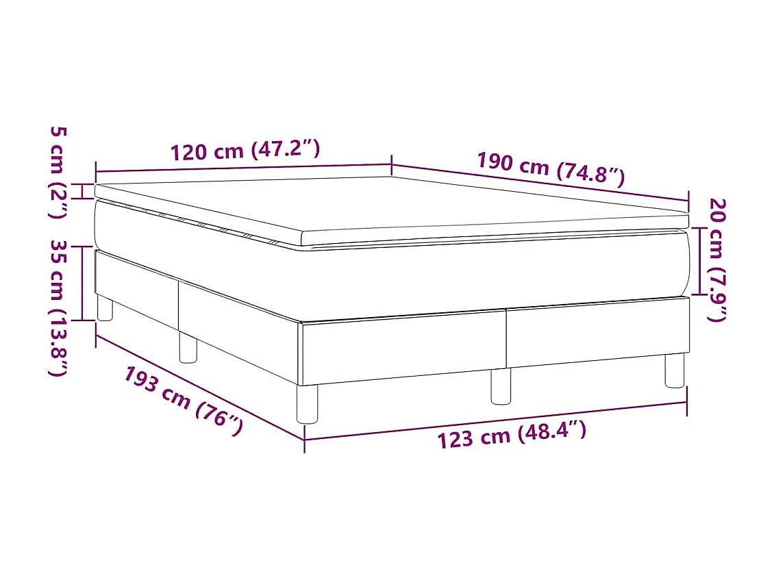 Sommier à lattes de lit avec matelas bleu 120x190 cm tissu