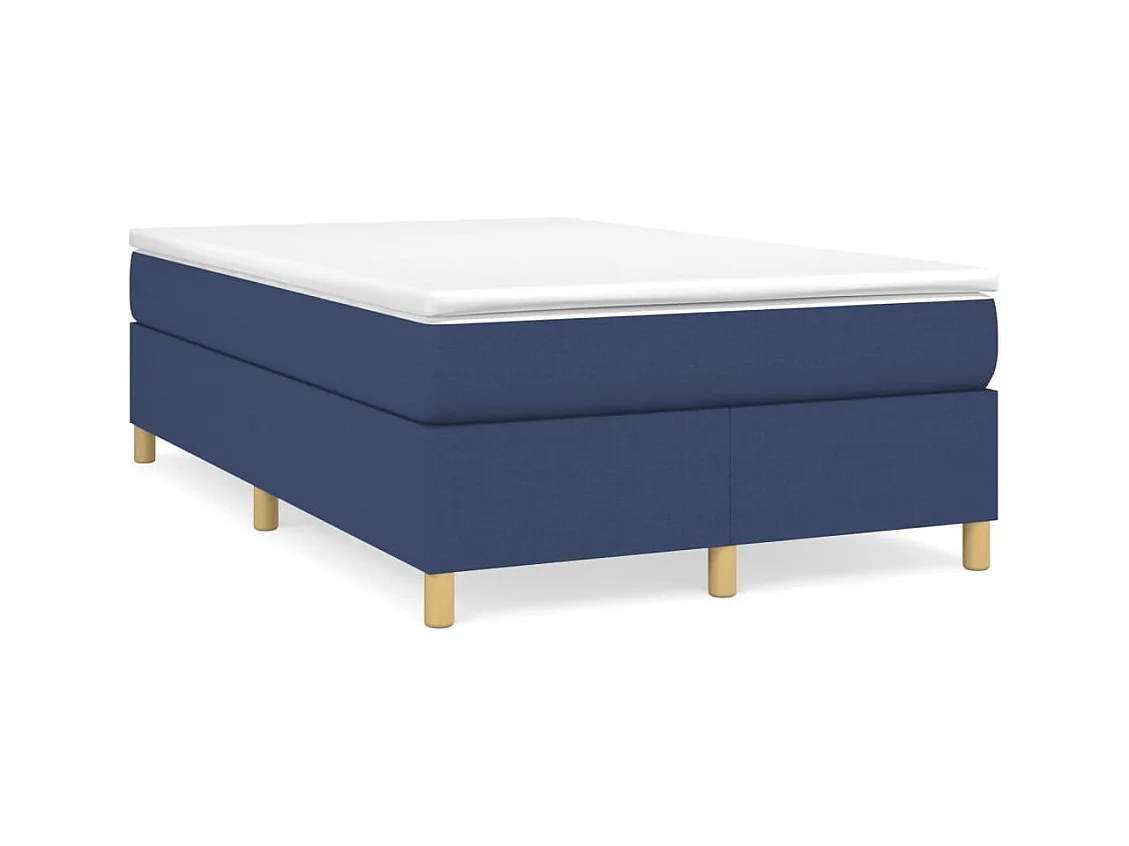 Boxspringbett mit Matratze Blau 120x190 cm Stoff
