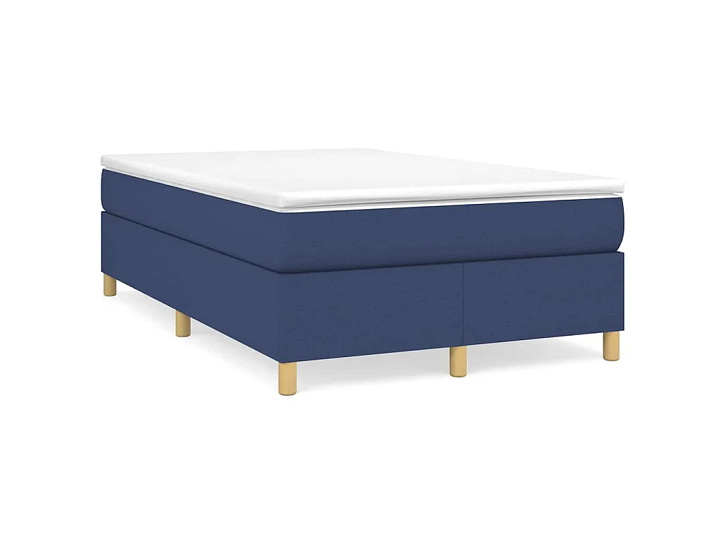 Boxspring met matras stof blauw 120x190 cm
