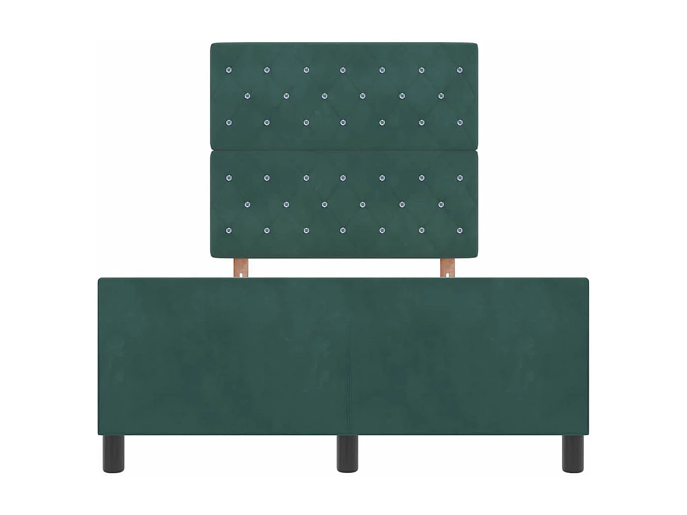 Letto a molle con testiera Verde Scuro 120 x 200 cm Velluto