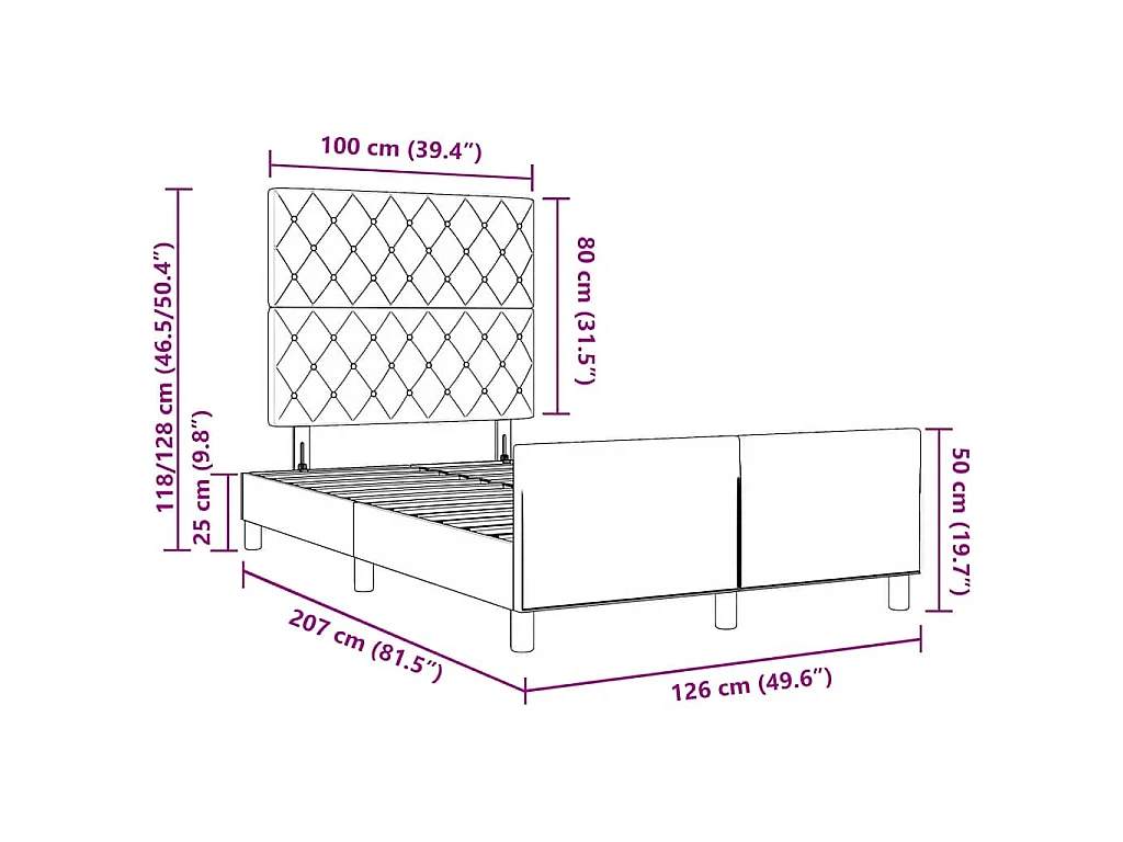 Boxspringbed met hoofdeinde Donkergroen 120 x 200 cm Fluweel