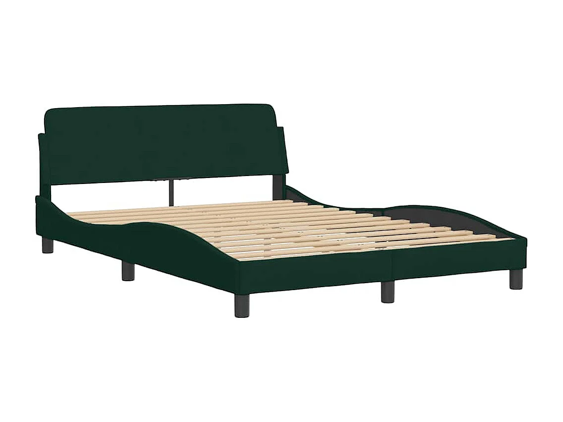 Cadre de lit sans matelas Hanko vert foncé 120x200 cm velours