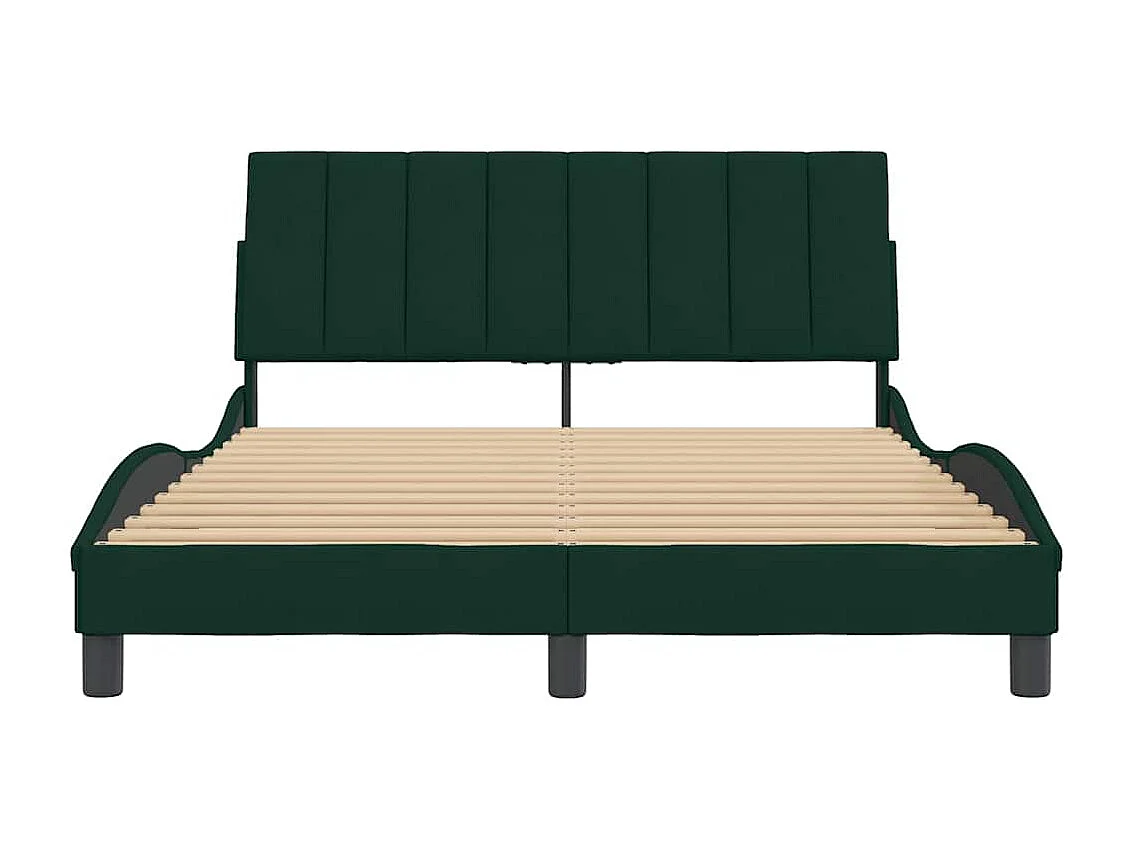 Cadre de lit sans matelas Hanko vert foncé 120x200 cm velours