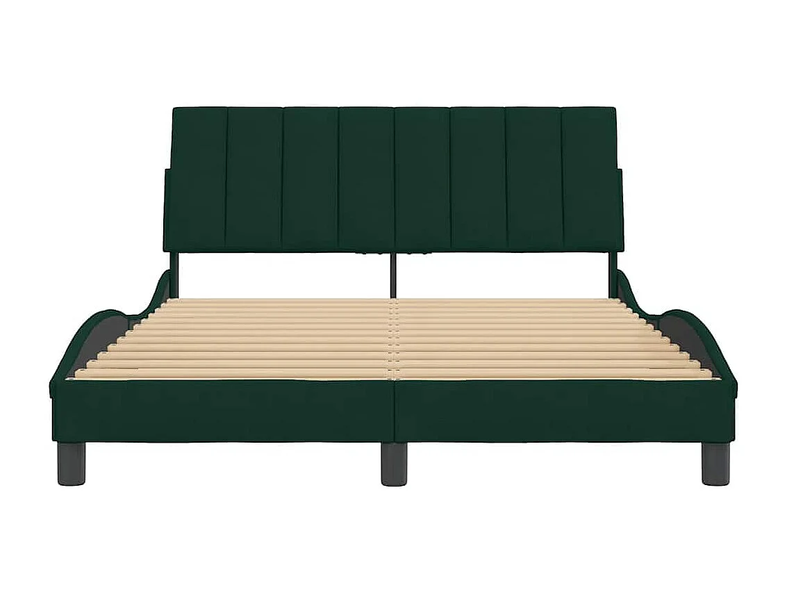 Estrutura de cama sem colchão Hanko 120x200 cm veludo verde-escuro